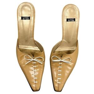 Stuart Weitzman lace up kitten heel